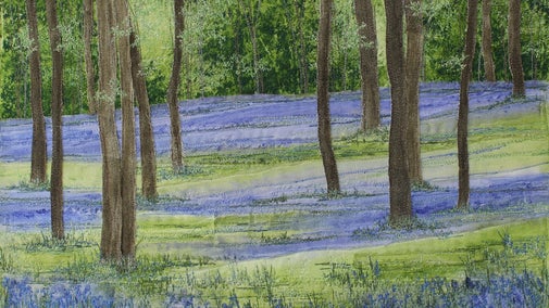 Bluebell Wood textile by Wendy Dolan